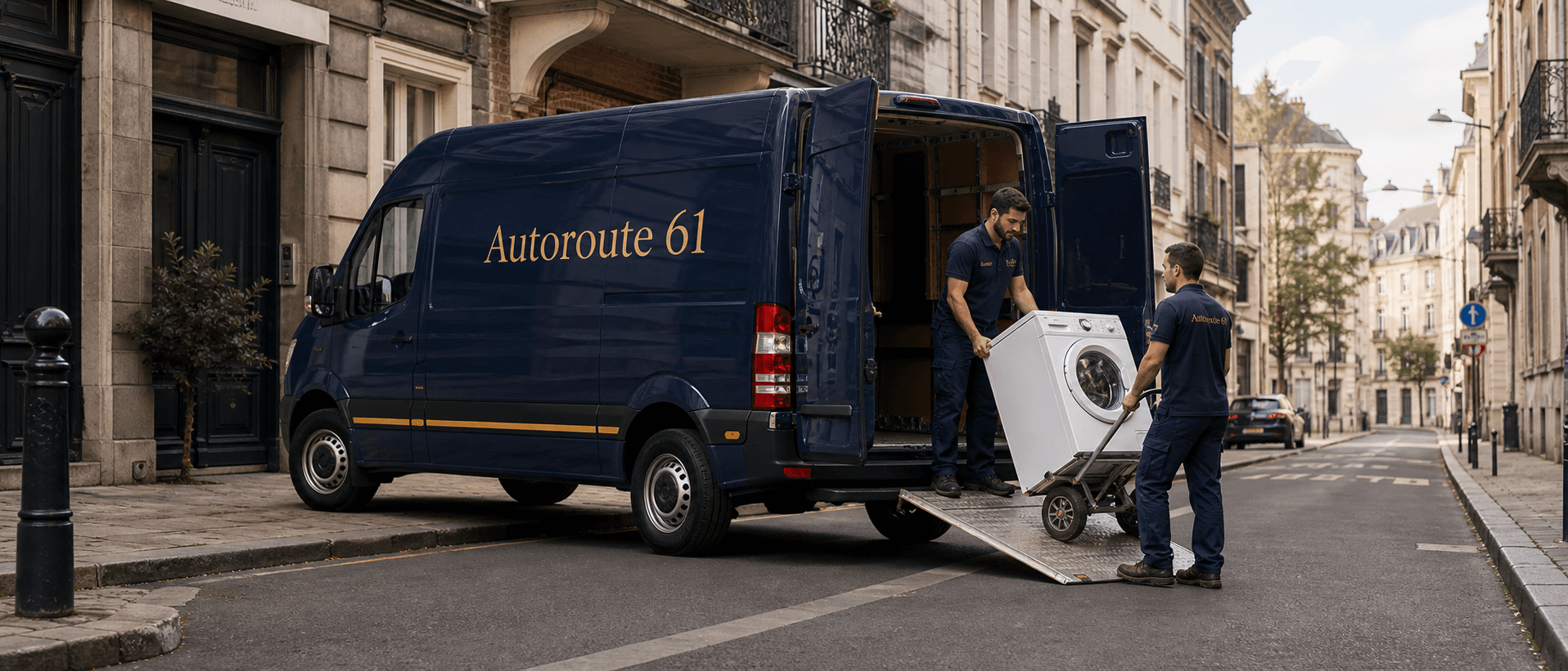 Autoroute61 fleet — from urban Sprinter to tail-lift truck